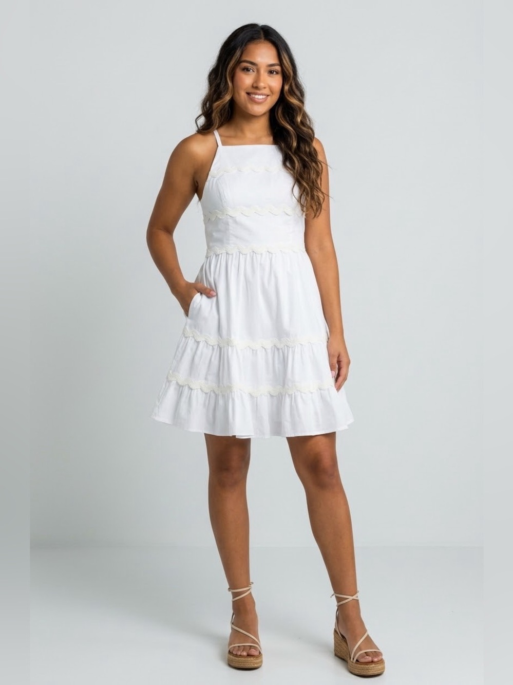 NWT Lilly Pulitzer Angelynn Rick Rack Fit & Flare Dress White Size 6